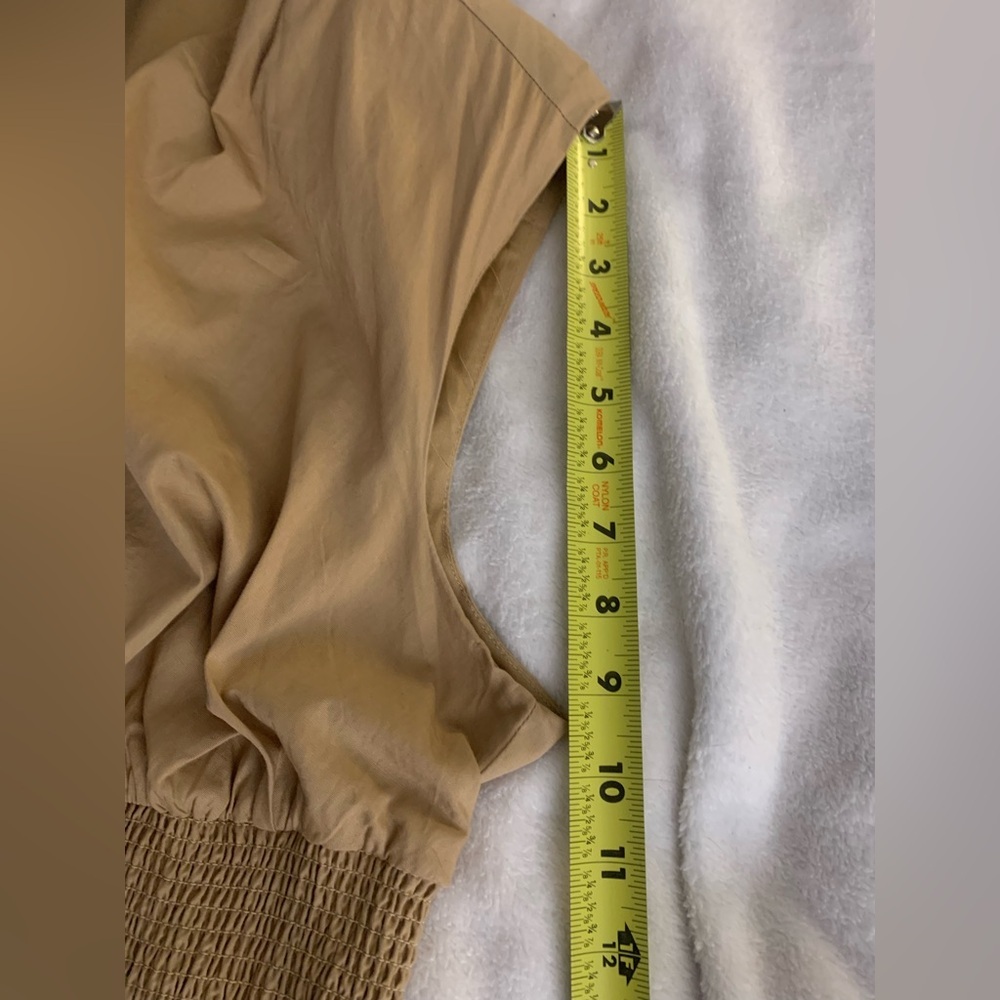 Anthropologie Tommie Cap Sleeve Smocked Front Zip 100% Cotton Plus Size Dress 1X - Picture 14 of 16
